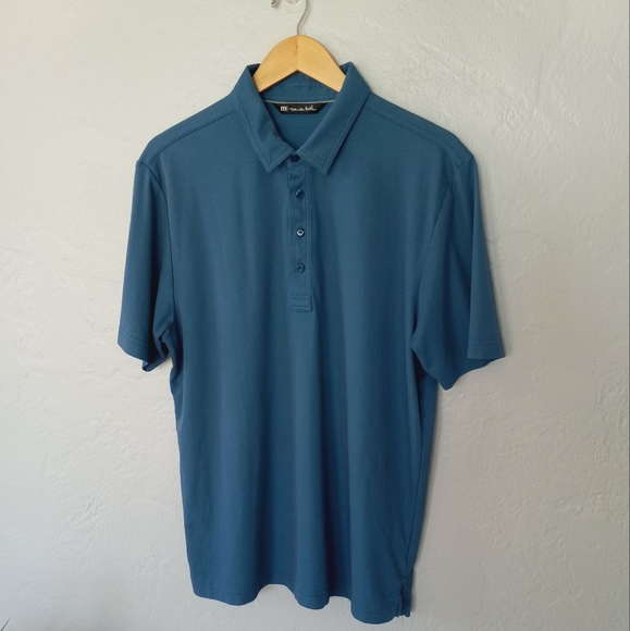 Travis Mathew Other - Travis Mathew Teal Blue Pima Cotton Performance Blend Polo Shirt L